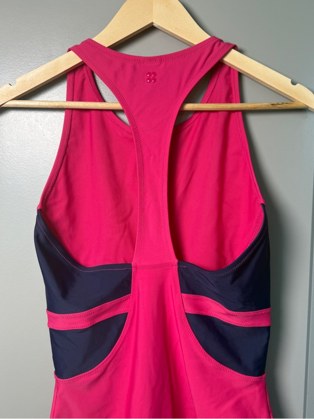 Sweaty Betty One-Piece Swimsuit | Colorblock | Hot Pink + Navy | Size L - Picture 5 of 8